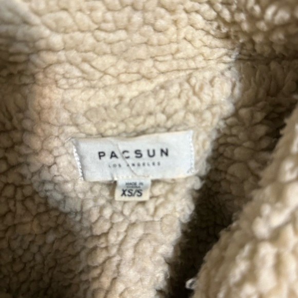 Vintage Pacsun Women's Sherpa Bomber denim jacket 00s size small - Picture 3 of 8